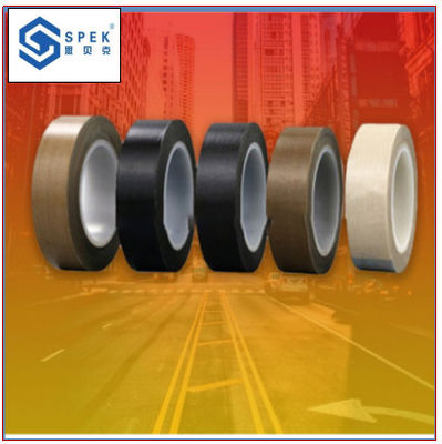 شريط PTFE مغلف بالألياف الزجاجية المقاوم للحرارة شريط سليكون ملصق 0.08mm سمك